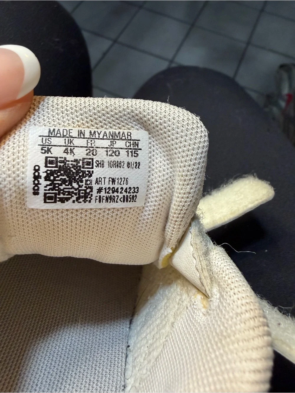 adidas White Kids Sneakers with Iridescent Stripes